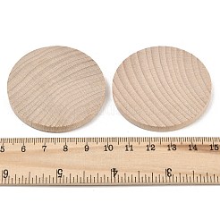 未加工のブナ材シート  ブランク  フラットラウンド  淡い茶色  49~50x5mm&nbsp;WOOD-G028-03F