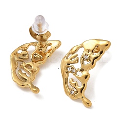 304 Stainless Steel Rhinestone Stud Earrings&nbsp;EJEW-M069-05G