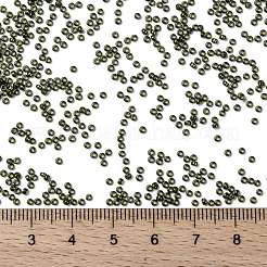 MIYUKIラウンドロカイユビーズ  日本製シードビーズ  15/0  （rr307)ダークトパーズゴールド光沢  1.5mm  穴：0.7mm  約5555個/10g&nbsp;X-SEED-G009-RR0307