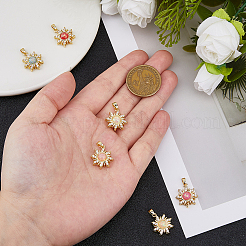 6Pcs 6 Colors Rack Plating Brass Pendant&nbsp;KK-DC0004-98