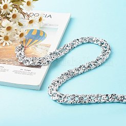 スプレー塗装されたccbプラスチックカーブチェーン  オーバル  ホワイト  28x20x7mm  39.37インチ（1m）/連&nbsp;AJEW-JB01047-03