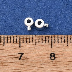 真鍮製つぶし玉カシメ玉  長持ちメッキ  コラム  925銀メッキ  4.5x3.5x2.5mm  穴：0.9mm&nbsp;LS-KK-Z030-17B-S