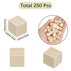 塗装用松材木製建築板250枚  DIYクラフト用品  キューブ  トウモロコシの穂の黄色  1x1x1cm  250個/セット&nbsp;WOCR-SP0001-01