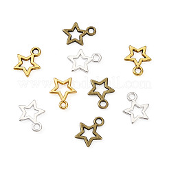 合金チャーム  スター  ミックスカラー  12x9.5~10x1.5mm  穴：1.5~2mm  4色  100個/カラー  400個/セット&nbsp;PALLOY-CD0001-03