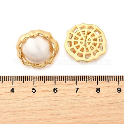 真鍮 ABC プラスチック イミテーション パール ハーフラウンド スタッド イヤリング  ゴールドカラー  21x20.5mm&nbsp;EJEW-S270-07G