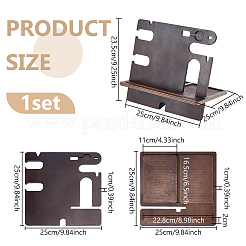 時計用木製収納オーガナイザースタンド  キー  眼鏡  ココナッツブラウン  25x25x23.5cm&nbsp;ODIS-WH0038-142B