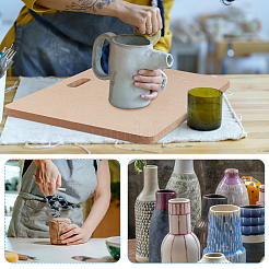 DIY粘土陶芸ジュエリーツールキット  ポータブル粘土ウェッジボードを含む  MDF 木製泥マット  シリコンモールドと木彫り曲拍子  ミックスカラー&nbsp;AJEW-BC0006-66