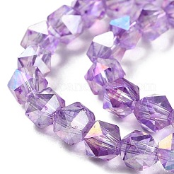 Transparent Electroplate Glass Beads Strands&nbsp;EGLA-F160-01C