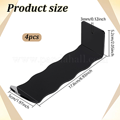 アクリル壁コーナー収納ラック4個  長方形  ブラック  176x50x52mm  穴：3mm&nbsp;AJEW-PH0008-74