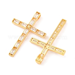 Brass Micro Pave Clear Cubic Zirconia Pendants&nbsp;KK-U017-09A-G