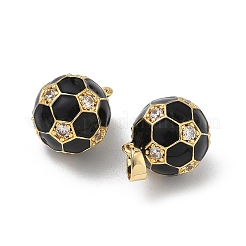 Sports Brass Micro Pave Clear Cubic Zirconia Pendants&nbsp;KK-F924-05G