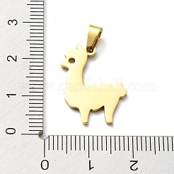 304ステンレスペンダント  レーザー切断  アルパカチャーム  ゴールドカラー  21x15x1mm  穴：5.5x3mm&nbsp;STAS-D036-11G