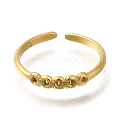 Ion Plating(IP) 304 Stainless Steel Open Cuff Ring Components&nbsp;RJEW-U017-25G