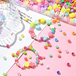 DIYブレスレットキット  プラスチックビーズを含む  アクリルビーズ  透明な弾性クリスタルスレッド  ミックスカラー  9.5x11x5mm  穴：2mm  45pc&nbsp;DIY-YW0009-08