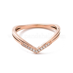 Clear Cubic Zirconia Wave Finger Ring&nbsp;RJEW-D120-19RG