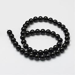 ナチュラルブラックオニキスビーズ連売り  染め＆加熱  ラウンド  ブラック  6x6mm  穴：1mm  約62個/連  37.5cm&nbsp;G-N0309-23-6mm