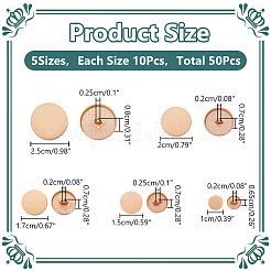 50スタイル5穴合金シャンクボタン1個  フラットラウンド  ゴールドカラー  10~25x6.5~8mm  穴：2~2.5mm  10個/スタイル&nbsp;BUTT-WR0001-10A