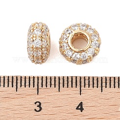 Brass Micro Pave Clear Cubic Zirconia Beads&nbsp;KK-B100-008G