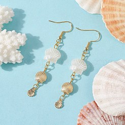 304 Stainless Steel Shell Shape Long Dangle Earrings&nbsp;EJEW-JE05696