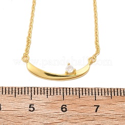 925 Sterling Silver Pave Clear Micro Pave Cubic Zirconia Boat Pendant Necklaces for Women&nbsp;NJEW-D315-02G