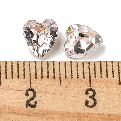 ガラスラインストーンカボション  フラットバック＆バックメッキ  多面カット  ハート  ロザライン  6.5x6x4mm&nbsp;RGLA-L029-16A-508