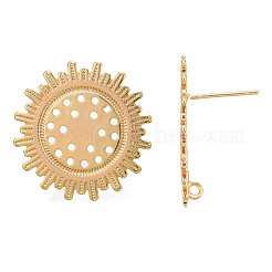 Brass Stud Earring Findings&nbsp;KK-N232-335LG