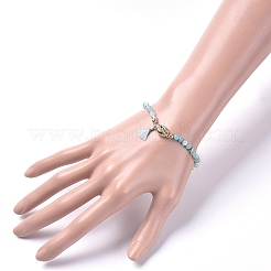 Natural Hemimorphite Stretch Charm Bracelets&nbsp;BJEW-JB04849-05