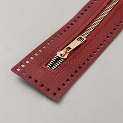 服飾材料  ファスナー部品  PVCジッパー引き手付き合成皮革  長方形  ファイヤーブリック  270x58x2mm&nbsp;FIND-WH0367-47H