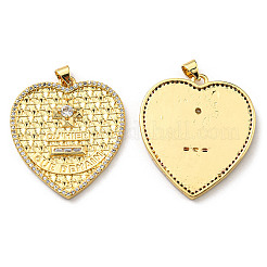 Brass with Cubic Zirconia Pendants&nbsp;KK-K341-35G