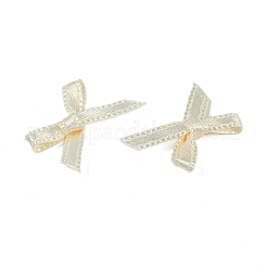 ポリエステル衣装アクセサリー  蝶結び  フローラルホワイト  16x19x3mm&nbsp;DIY-A052-01-01