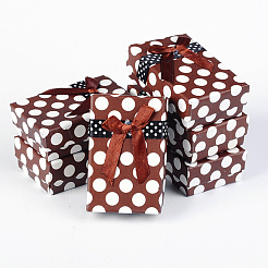 Valentines Day Presents Packages Rectangle Polka Dot Printed Cardboard Jewelry Boxes&nbsp;CBOX-E002-M