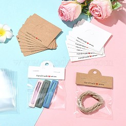 100 個 2 色長方形紙折りたたみヘッダーカード  100個のoppセロハンバッグ付き  ミックスカラー  6x8x0.05cm  穴：8mm  50個/カラー&nbsp;CDIS-CJ0001-10