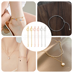 6Pcs 3 Colors Brass Chain Extender&nbsp;KK-NB0003-14