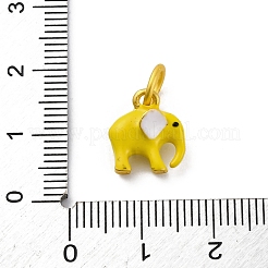 合金エナメルチャーム  丸カン付き  象のチャーム  ゴールドカラー  ゴールド  11.5x10.5x6.5mm  穴：5.5mm&nbsp;LS-ENAM-E362-13A
