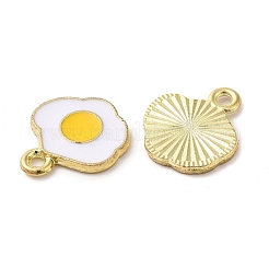 合金エナメルチャーム  目玉焼き/ポーチドエッグチャーム  ゴールドカラー  ゴールド  14.5x13x1.2mm  穴：1.6mm&nbsp;X-ENAM-Q507-16G