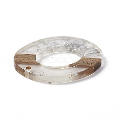 Transparent Resin & Walnut Wood Pendants&nbsp;RESI-M027-01K
