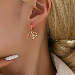 Fashionable Fringed Heart Tassel Brass Hoop Earrings&nbsp;IJ9645