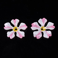 プラスチックビーズ  花  ショッキングピンク  19~19.5x20~21x3mm  穴：1.2mm&nbsp;KY-N015-50B