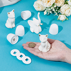 丸いプラスチック製の押し込み式トイレボウルボルトキャップカバー（予備のワッシャーと陶器のディスプレイ装飾付き）  浴室付属品  フローラルホワイト  混合図形  33x4mm&nbsp;AJEW-NB0008-28