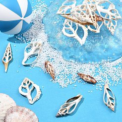 18Pcs 6 Styles Natural Shell Big Pendants&nbsp;BSHE-YW0001-20