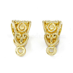 ラックメッキ合金チューブベイル  ループベイル  ライトゴールド  13.5x7.5x8mm  穴：1.2mm  内径：7.5x5.5mm&nbsp;PALLOY-I216-40LG