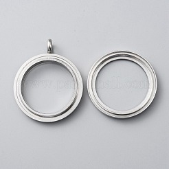 304 Stainless Steel Locket Pendants&nbsp;STAS-WH0044-13B-P