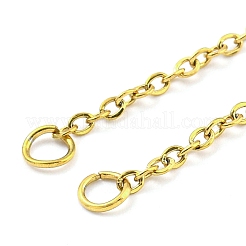 304 ステンレス ケーブル チェーン ネックレスの作り方  カニカンとエンドチェーン付き  ゴールドカラー  17-7/8インチ（45.5cm）  穴：2.5mm&nbsp;AJEW-P119-04A-G
