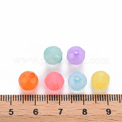 透明なアクリルビーズ  染め  多面カット  ラウンド  ミックスカラー  8x7.5mm  穴：1.6mm  約1810個/500g&nbsp;TACR-S154-62E