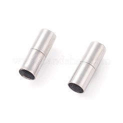真鍮製マグネットクラスプ  コラム  プラチナ  20x7mm  穴：6mm  5個/袋&nbsp;KK-TAC0002-16B