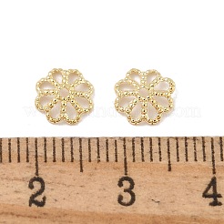 真鍮製ビーズキャップ  カドミウムフリー＆ニッケルフリー＆鉛フリー  8  - 花びらの花  18KGP本金メッキ  7x7x1.5mm  穴：1mm&nbsp;KK-H503-07G
