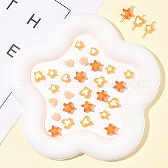 200個5スタイルの透明アクリルビーズ  二層ビーズ  混合図形  オレンジ  7~12x8~11x4~8mm  穴：1.8~2mm  40個/スタイル&nbsp;TACR-FS0001-54C