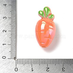 UVメッキ不透明アクリルビーズ  虹色の  ニンジン  オレンジ  27x13.5mm  穴：2.5mm&nbsp;AC-CBA6658-05A