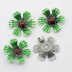 Antique Silver Plated Alloy Enamel Flower Pendants&nbsp;LS-ENAM-N021-04