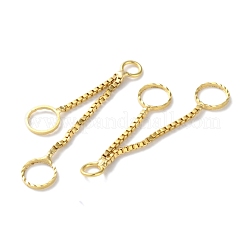 真鍮チャーム  カドミウムフリー＆鉛フリー  ラウンドリングチャーム  24KGP本金メッキ  35x9x1mm  穴：3mm&nbsp;KK-F880-13G